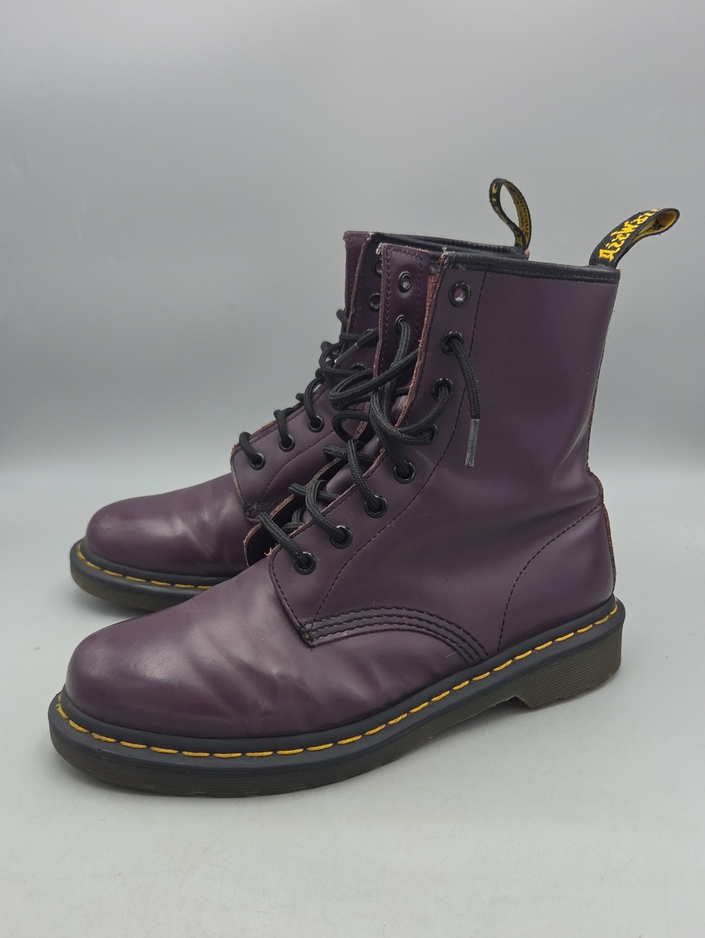 Dr. Doc Martens 1460 Smooth Leather Purple Combat Boots Women's 9 Punk Grunge